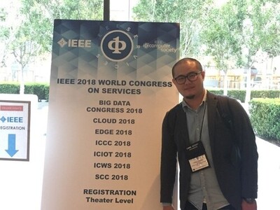 校友張家瑄學長 - 於2018年在舊金山參加 IEEE BigData Congress